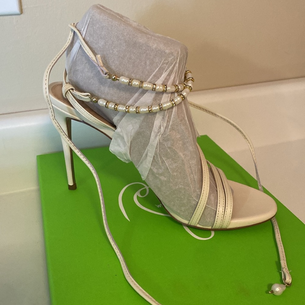 NWT Sam Edelman Ivory Strappy Heel